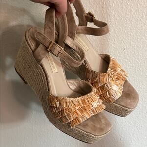 Paloma Barcelo Raffia Espadrille Wedges 39